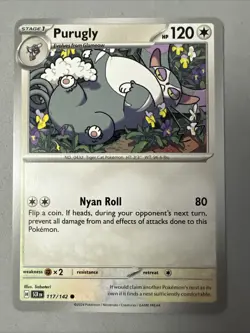Pokemon TCG * SV Stellar Crown * 117/142 Purugly Common * FRESH PK - Image 1