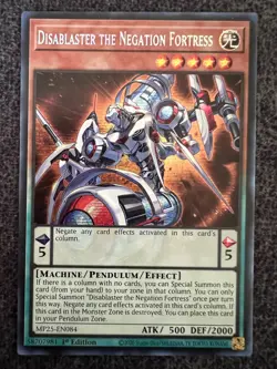 Yugioh Disablaster the Negation Fortress MP25-EN084 Prismatic Secret Rare NM - Image 1