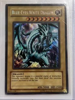Blue-Eyes White Dragon BPT-009 Near Mint Full Holo Bleed Secret Yugioh 2003 - Image 1