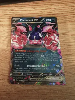 Pokemon TCG Pecharunt EX Holo Double Rare Card Shrouded Fable 039/064 - Image 1