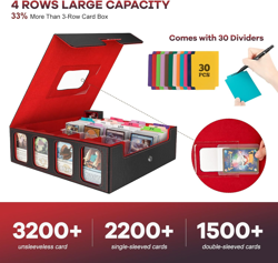 Card Storage Box 3200 MTG TCG Deck Case Dividers Handle Display Window Organizer - Image 3