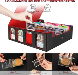 Card Storage Box 3200 MTG TCG Deck Case Dividers Handle Display Window Organizer - Image 4