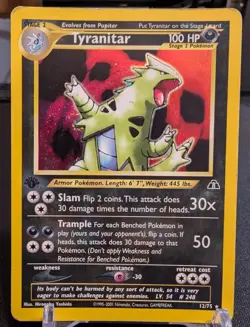 1st Edition Tyranitar 12/75 Neo Discovery Pokemon Card MP - Image 1