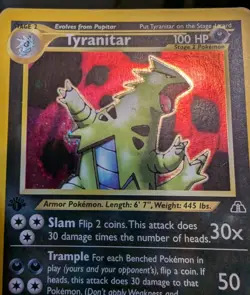 1st Edition Tyranitar 12/75 Neo Discovery Pokemon Card MP - Image 3