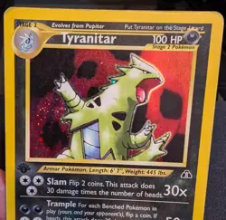 1st Edition Tyranitar 12/75 Neo Discovery Pokemon Card MP - Image 4
