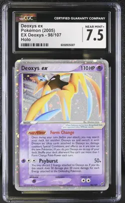 CGC 7.5 Deoxys ex 2005 EX Deoxys 98/107 Holo Pokemon Card - Image 1