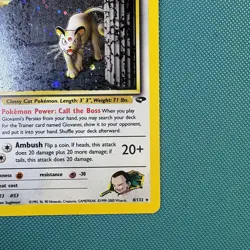 Pokemon Vintage Holo Giovanni's Persian 8/132 Gym Challenge Rare WotC 2000 - Image 4