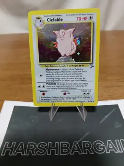 Pokemon TCG Clefable Holo Rare Swirl Base Set 2 1999 Unlimited NM/LP Vintage - Image 1