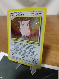 Pokemon TCG Clefable Holo Rare Swirl Base Set 2 1999 Unlimited NM/LP Vintage - Image 2