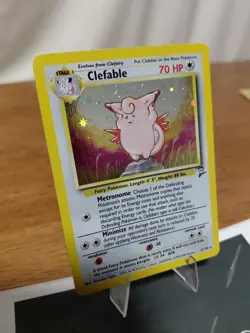 Pokemon TCG Clefable Holo Rare Swirl Base Set 2 1999 Unlimited NM/LP Vintage - Image 3