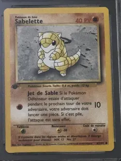 Pokemon Sabelette (sandshrew) 1999 French Base Set 1st Ed. 62/102 CGC Pristine - Image 2