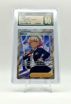 2021 POKEMON CHILLING REIGN ULTRA RARE TRAINER PEONIA 196/198 CGC PRISTINE 10 - Image 1