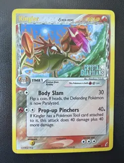 Kingler 22/100 Crystal Guardians Delta Species Reverse Holo Mid-Era Pokemon MP🔥 - Image 1
