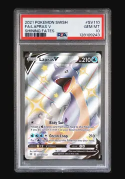 2021 Pokemon Sword&Shield Shining Fates Lapras V #SV110 Fa Shining Fates PSA 10 - Image 1