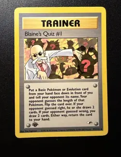 Pokemon TCG Blaine's Quiz #1 Gym Heroes 097/132 Rare 1st Edition Regular Eng - Image 1
