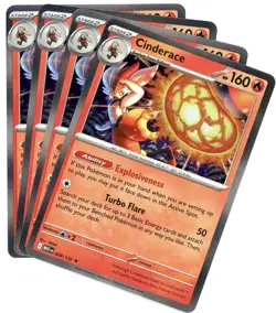 x4 Cinderace (Holo) 028/132 - Mega Evolution - Pokemon - NM/M English - Image 1