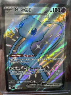Pokemon Mew ex 216/091 Scarlet & Violet Paldean Fates Shiny Full Art - Image 1