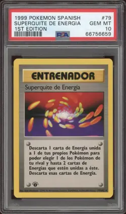 1999 Pokemon SPANISH 1st Edition Base Set Superquite de Energia 79/102 PSA 10 - Image 1