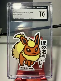 ✨✨✨ CGC 10 2019 Pokemon B-Side Label Stickers Flareon - Image 1