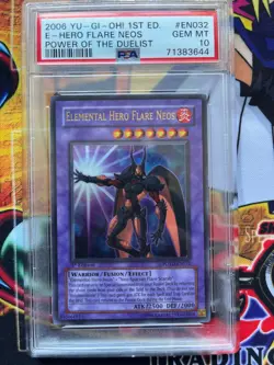 2006 Yu-Gi-Oh! 1st Edition Power of the Duelist EN032 E-Hero Flare Neos PSA 10 - Image 1