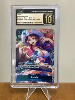CGC Pristine 10 Alvida OP01-064 Romance Dawn Box Topper Pre-Errata Holo - Image 1
