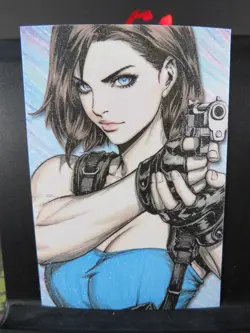 Jill Valentine Resident Evil Rare Glitter Art Card Collectible Video Game CCG NM - Image 1