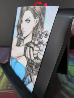 Jill Valentine Resident Evil Rare Glitter Art Card Collectible Video Game CCG NM - Image 2