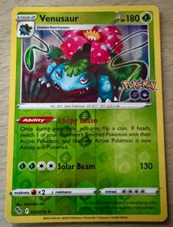 Pokemon TCG Venusaur 003/078 Pokemon GO Reverse Holo Rare Card - Image 1
