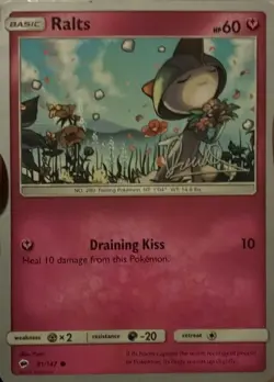 POKEMON playing card: Burning Shadows Ralts - Image 2