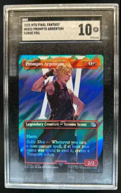Prompto Argentum Borderless Surge Foil SGC 10 Graded Final Fantasy MTG - Image 1
