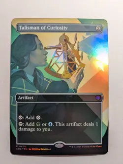 Talisman of Curiosity Borderless Foil Secrets of Strixhaven SOC 0430 Promo MTG - Image 1