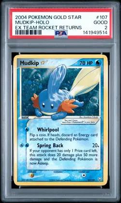 PSA 2 MUDKIP GOLD STAR 107/109 | EX Team Rocket Returns Holo Pokemon Card - Image 1