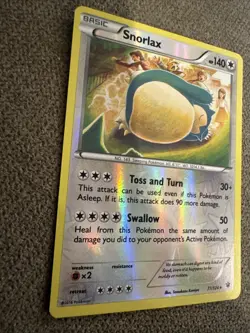 Snorlax 77/124 Fates Collide Reverse Holo LP 2016 Pokemon TCG - Image 2