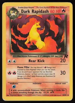 Pokemon Vintage Dark Rapidash 44/82 Team Rocket Non-Holo - HP / DMG - Image 1