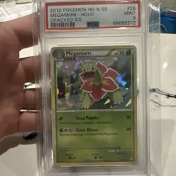 2010 Pokemon Meganium Cracked Ice Holo Deck Exclusives 026/123 PSA 9 - Image 1