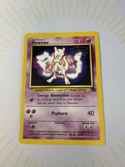 Pokemon TCG Mewtwo Black Star Promos Kids WB Presents 1st Movie Stamp ✨ - Image 2