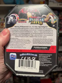 Pokemon TCG Scarlet & Violet Paldean Fates Great Tusk Ex Tin - Factory Sealed - Image 2