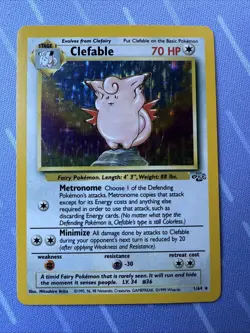 Clefable 1/64 HOLO Jungle VINTAGE 1999 Pokemon - Image 2