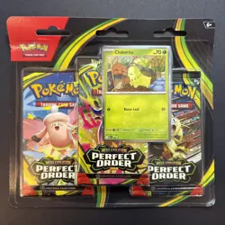 Perfect Order 3-Pack Blister (Chikorita) Pokemon TCG Factory Sealed - Image 1