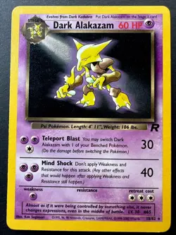 Dark Alakazam 18/82 - Team Rocket VINTAGE Pokemon 2000 + VINTAGE COIN! - Image 2
