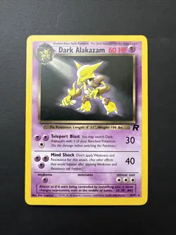 Dark Alakazam 18/82 - Team Rocket VINTAGE Pokemon 2000 + VINTAGE COIN! - Image 3