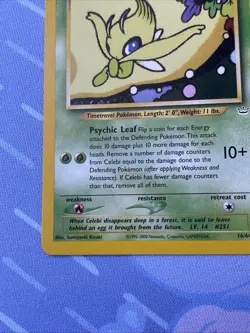 Celebi 16/64 Neo Revelation Unlimited Non-Holo Rare VINTAGE Pokemon 2000 - Image 5