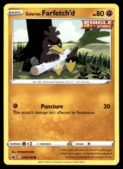 GALARIAN FARFETCH'D 078/198 COMMON CHILLING REIGN POKEMON - Image 1