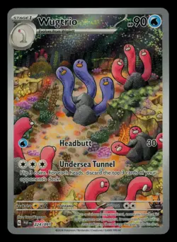 Wugtrio 224/091 Illustration Rare Paldean Fates Pokemon Near Mint - Image 1