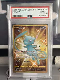 Pokemon 2021 Mew 025/025 Full Art 25th Anniv Stamp Celebrations GEM MINT PSA 10 - Image 1