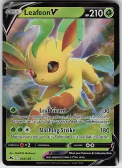 Leafeon V 013/159 Holo V Rare Crown Zenith Pokemon Near Mint - Image 3