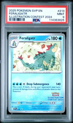 2025 POKEMON SVP EN-SV BLACK STAR PROMO #213 FERALIGATR PSA 9 - Image 1