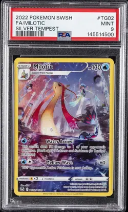2022 POKEMON SWORD & SHIELD SILVER TEMPEST #TG02 FULL ART/MILOTIC PSA 9 - Image 1