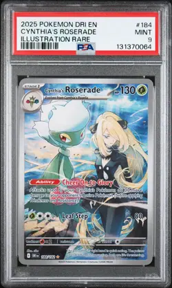 2025 POKEMON DRI EN-DESTINED RIVALS ILLUSTRATION RARE CYNTHIA'S ROSERADE PSA 9 - Image 1