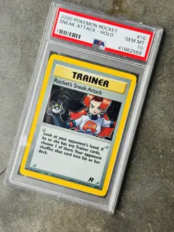 2000 Team Rocket Rockets Sneak Attack Trainer Holo Card 16/82 Pokemom PSA 10 - Image 1